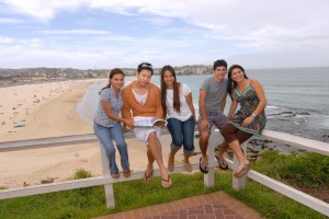 Photo. Stus sitting at lookout at Bondi Beach (APC)