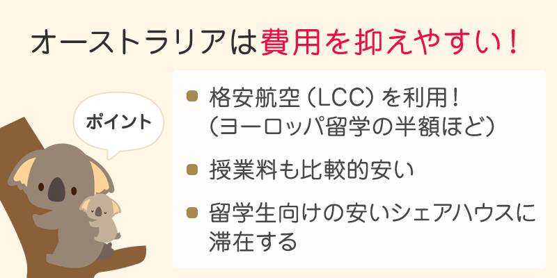 留学費用が比較的安い